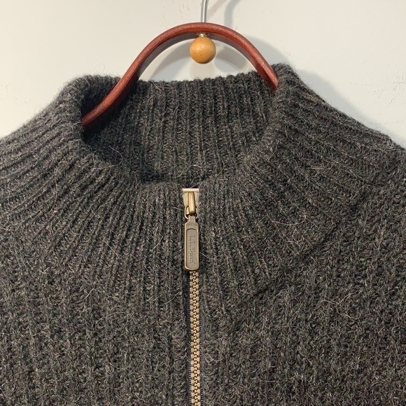 LL Bean Vintage Wool Alpaca Ribbed Thick Knit Zipper Cardigan Jacket Sweater XL - Picture 5 of 17